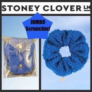 Stoney Clover Lane Jumbo Sherpa Scrunchie Royal Blue Limited Edition NWT retired